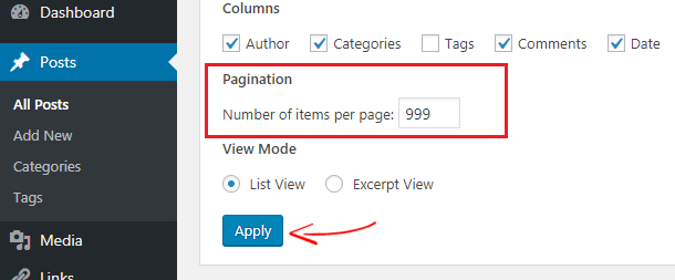 WordPress Posts Count