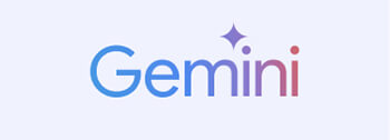 Gemini wordmark logo in blue-to-pink gradient with sparkle