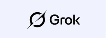 Grok wordmark logo with circular slash icon