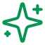 Green four-point sparkle star icon.