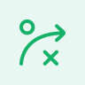 White Label Websites 54 Green arrow curving past a target dot and an X mark