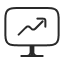 Monitor screen showing an upward trending arrow line graph