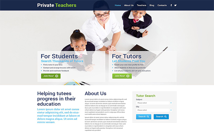 Education Wordpress Themes: Top 15 to Launch an Educational Website 210 Private Teachers WordPress Theme