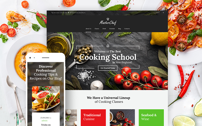 Education Wordpress Themes: Top 15 to Launch an Educational Website 193 Master Chef Cooking School WordPress Theme