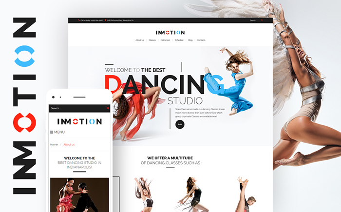 Education Wordpress Themes: Top 15 to Launch an Educational Website 200 InMotion - Dance School WordPress Theme