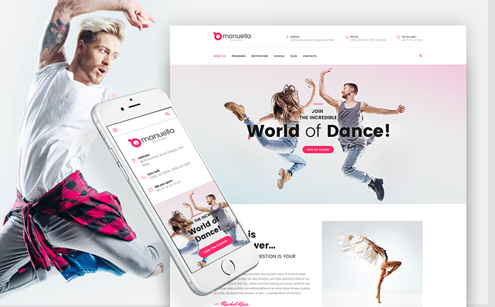 Education Wordpress Themes: Top 15 to Launch an Educational Website 192 Emanuella - Dance School Responsive WordPress Theme