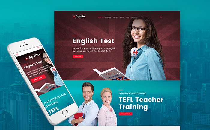 Education Wordpress Themes: Top 15 to Launch an Educational Website 196 Spello - Language School WordPress Theme
