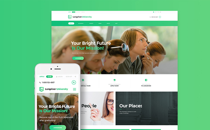 Education Wordpress Themes: Top 15 to Launch an Educational Website 194 Longriver University Responsive WordPress Theme