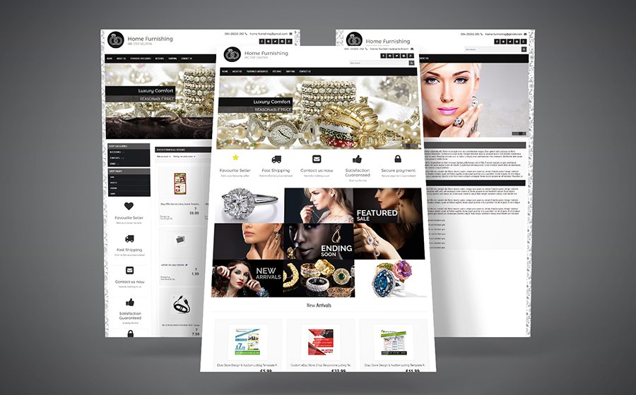 Top eBay Website Templates: Use Them To Increase Your Sales 33 Precious Jewels EBay Template