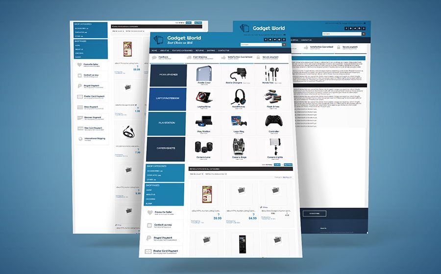 Top eBay Website Templates: Use Them To Increase Your Sales 36 Gadgets World EBay Template