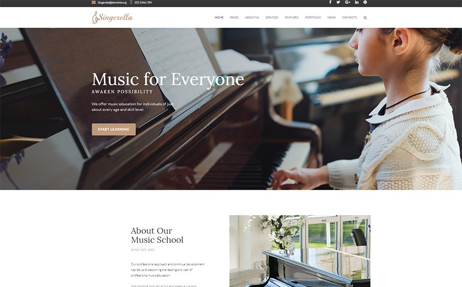 Education Wordpress Themes: Top 15 to Launch an Educational Website 183 Music School WordPress Theme