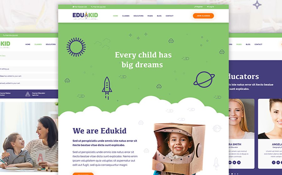 Education Wordpress Themes: Top 15 to Launch an Educational Website 182 Edukid - Kindergarten & School Education WordPress Theme