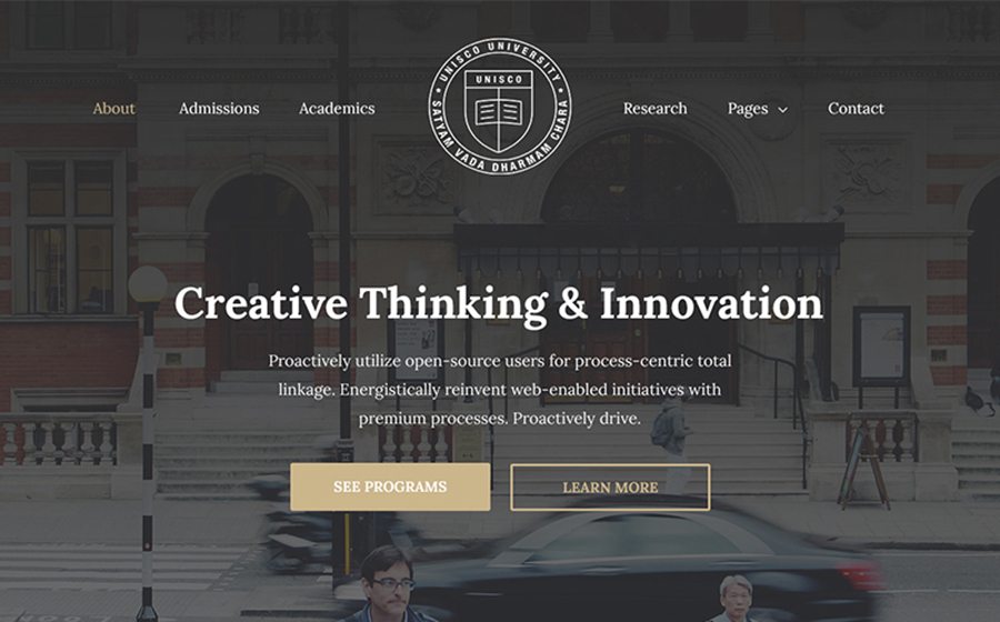 Education Wordpress Themes: Top 15 to Launch an Educational Website 179 Unisco - Education, School, College & University WordPress Theme