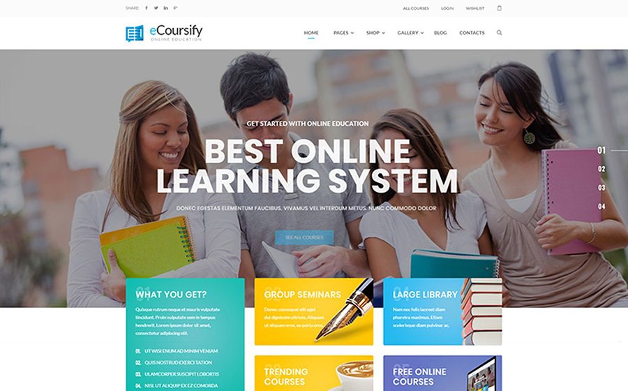 Education Wordpress Themes: Top 15 to Launch an Educational Website 180 ECoursify - LMS for Online Courses WordPress Theme