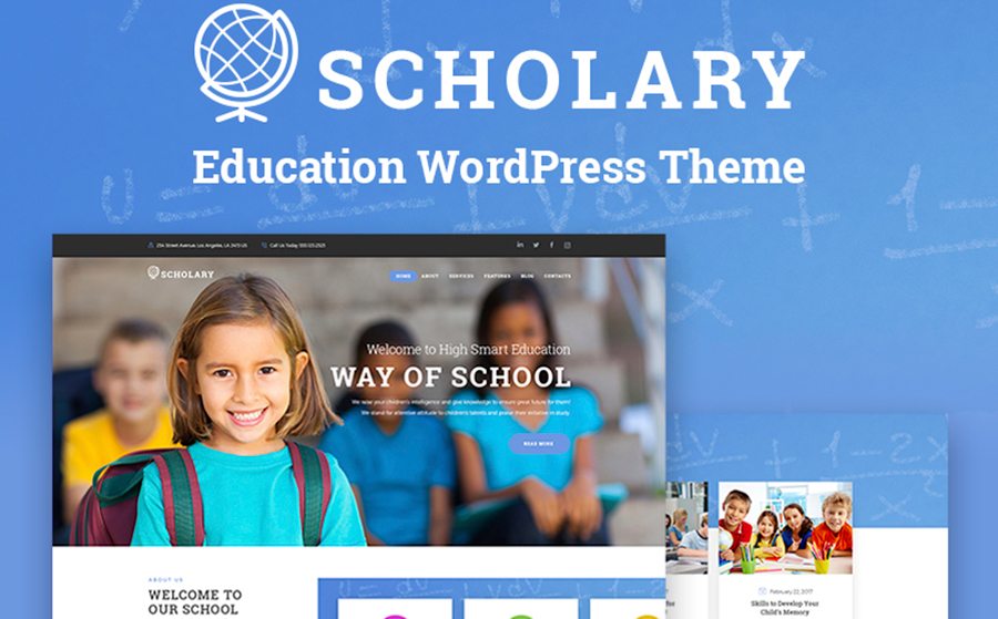 Education Wordpress Themes: Top 15 to Launch an Educational Website 181 Scholary - Primary School WordPress Theme