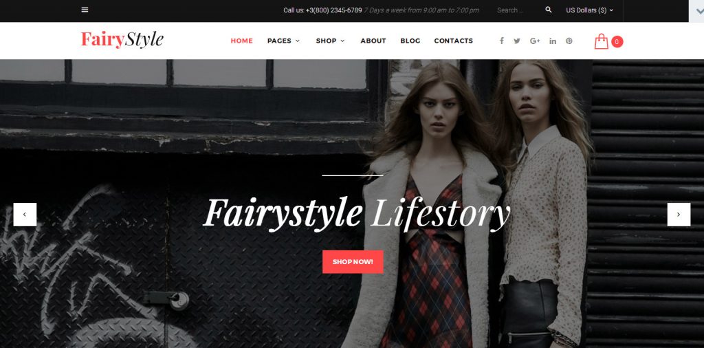Best Fashion WordPress Themes: Top 14 83 Demo Preview for Fairy Style Fashion Store WooCommerce Theme 58499 1024x506 1