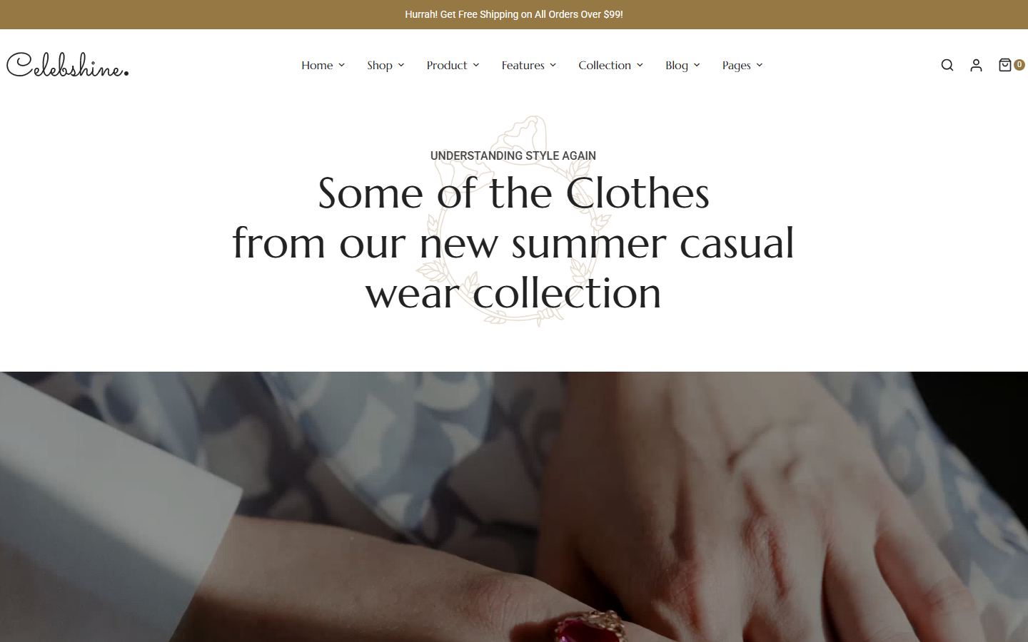Celebshine fashion WordPress theme homepage